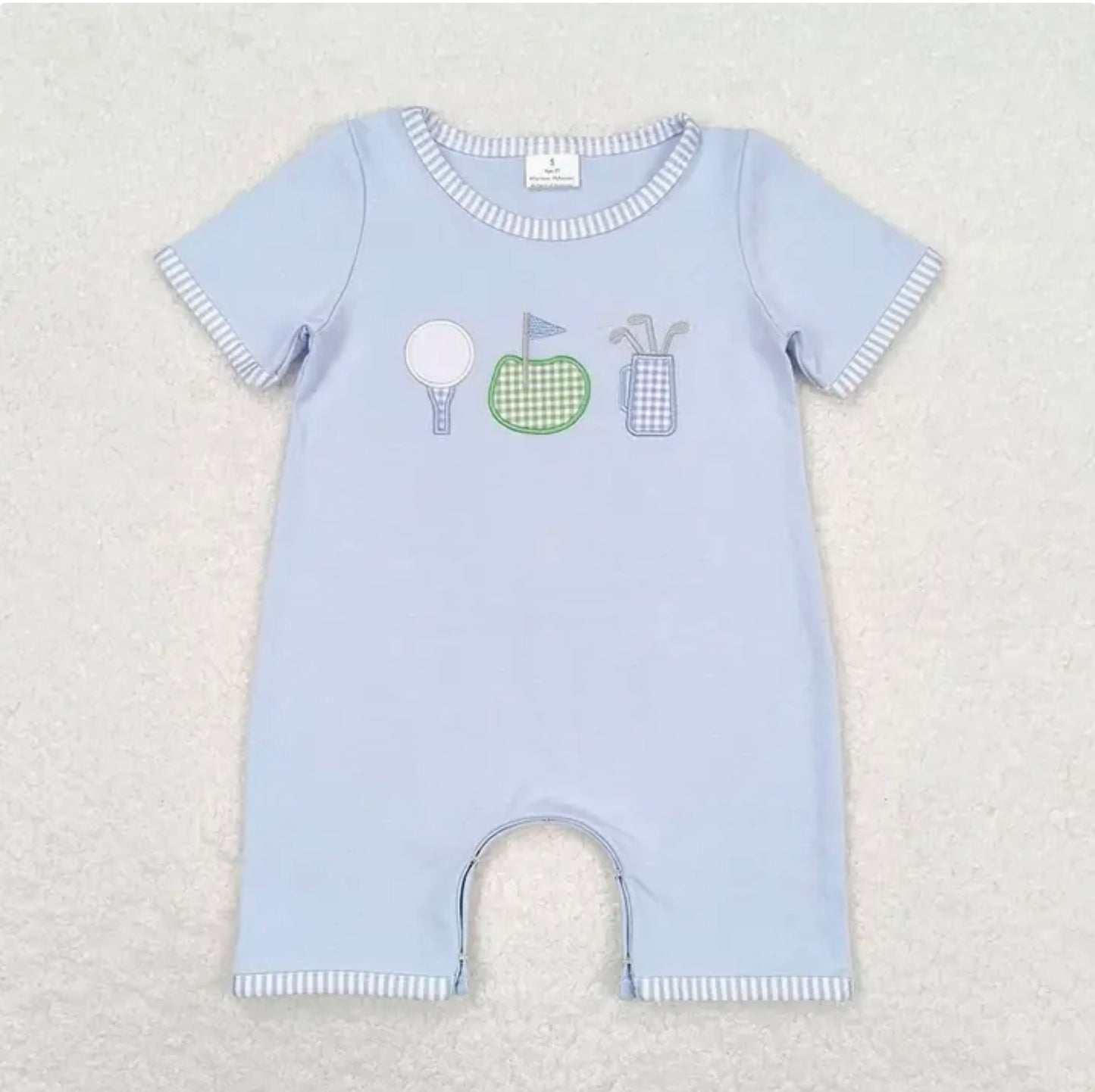 Baby Boy Golf Blue Short Sleeve Rompers (12-18M)