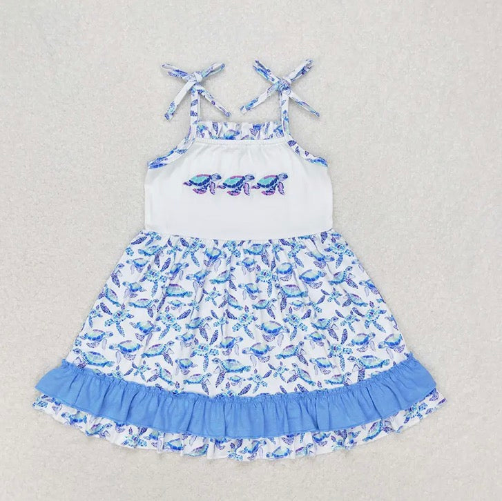 Baby Girl Turtles Blue Dress (4T)
