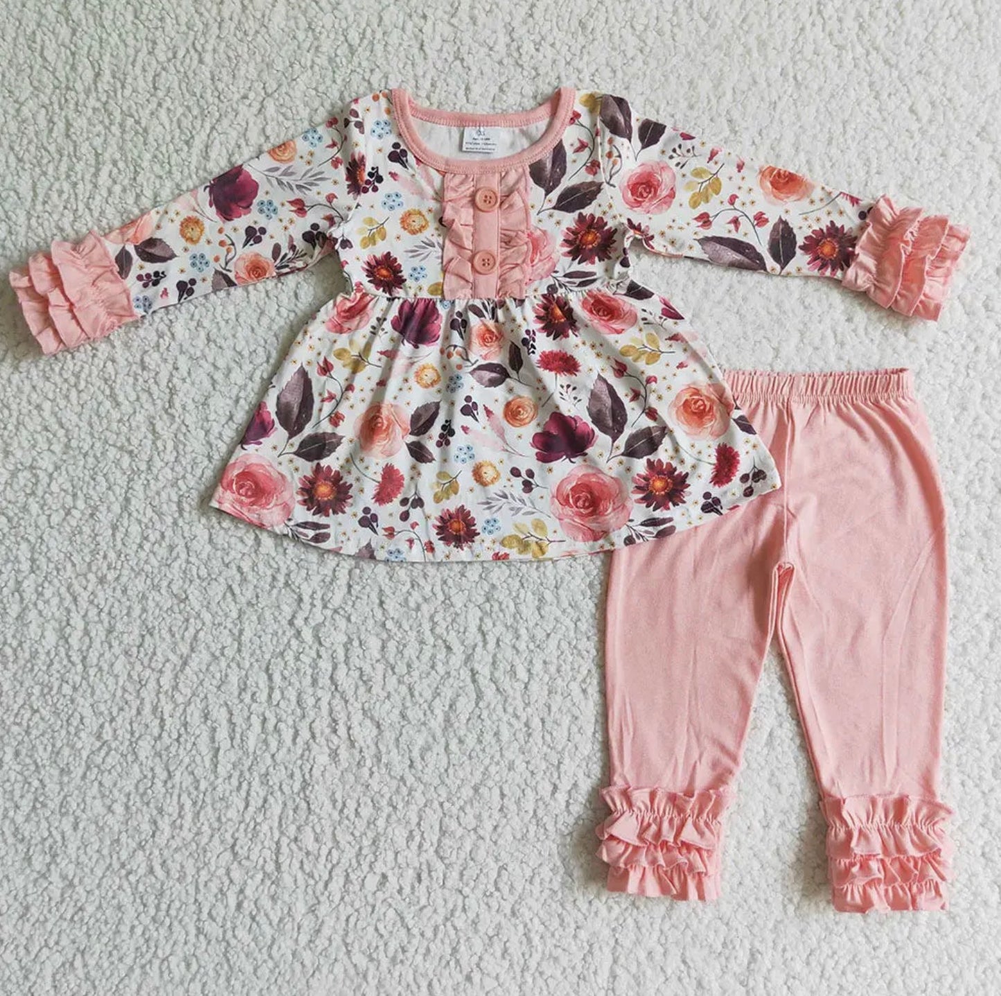 Baby Girl Pink Floral Icing Legging Outfit (3-6M)