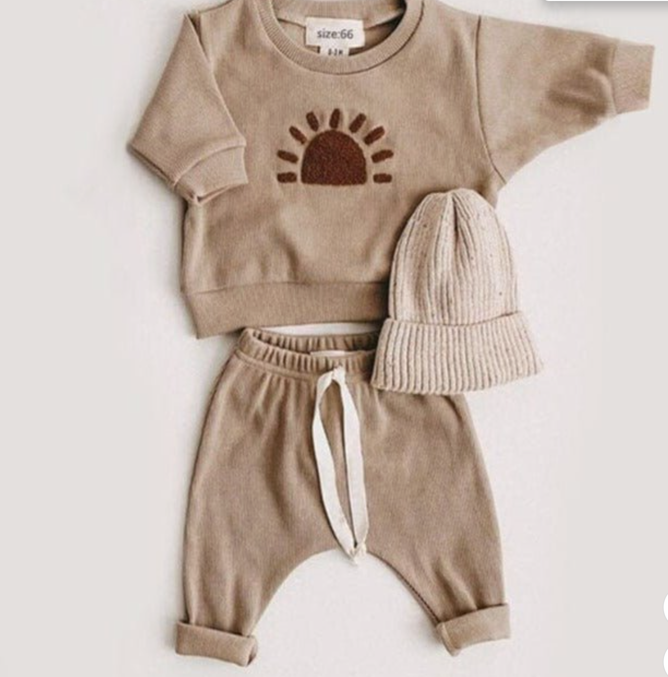 Baby Long-Sleeved Sweatshirts Pants Khaki (12-18M)