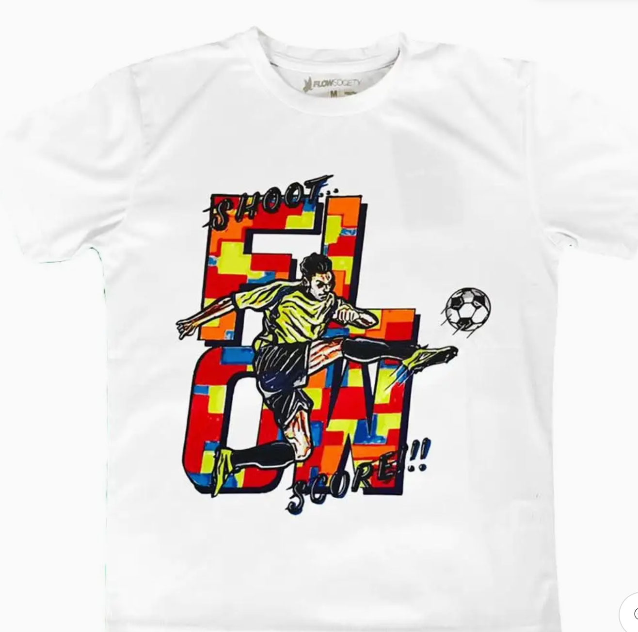 White Soccer Flow T-Shirt (YXS)