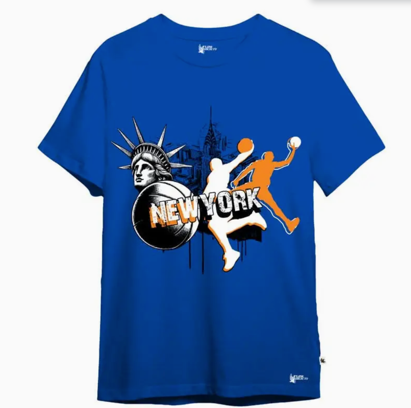 Youth NY Hoops T-Shirt Royal Blue (YL)