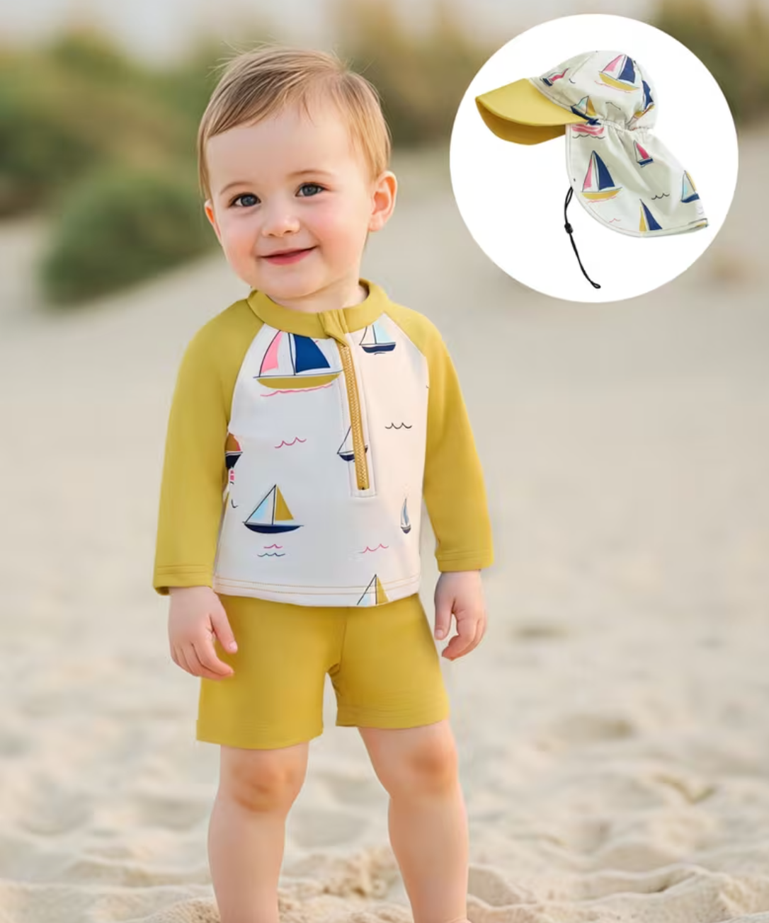 Sailboat Yellow Swimsuit (4-5Y)