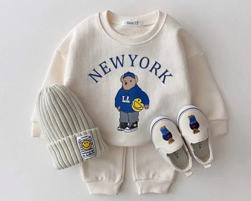 Baby Tracksuit Bear Set Beige (6-12M)