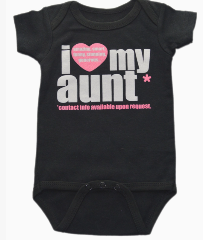 I Love My Aunt Onesie Black (0-6M)