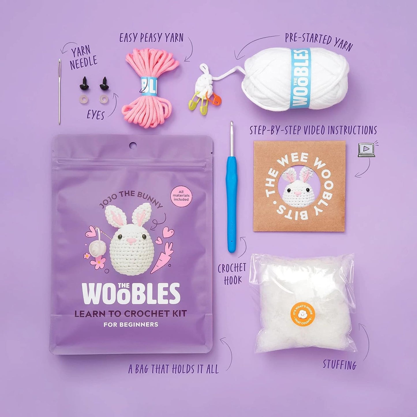 Jojo the Bunny Woobles Crochet Kit