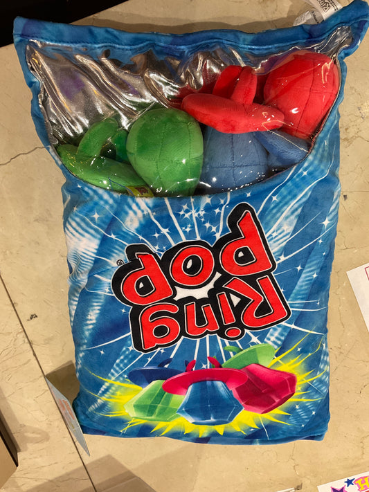 Ring Pop Cherry Scented Packaging Fleece Plush