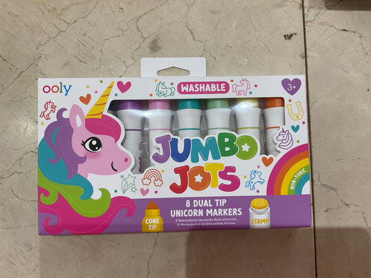 Jumbo Jots: Dual Tip Cone & Stamp Markers- Unicorn