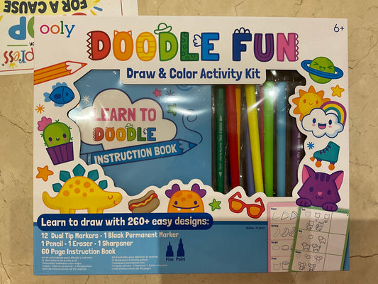 Doodle Fun: Draw & Color Activity Kit (17Pc Set)