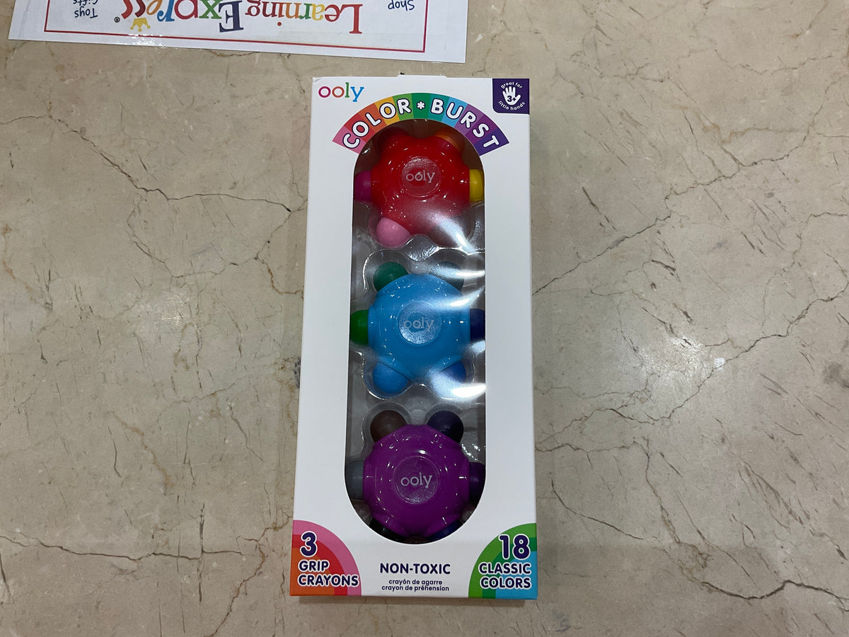 Color Burst Grip Crayon 3/18 Classic Colors