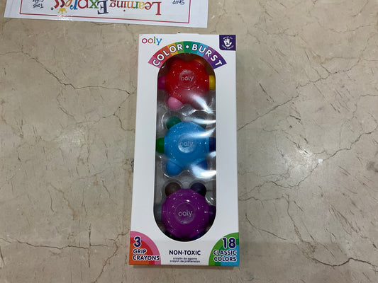 Color Burst Grip Crayon 3/18 Classic Colors