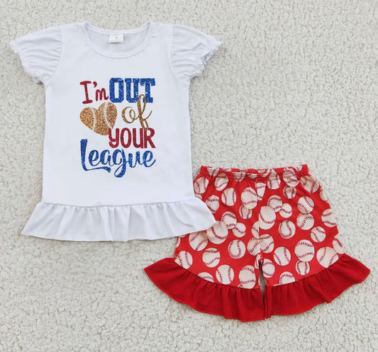 I’m Out of your League Baseball Short Set (12-18M)