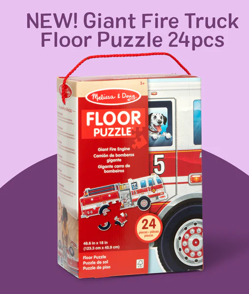 Giant Fire Engine Floor Puzzle 24Pcs