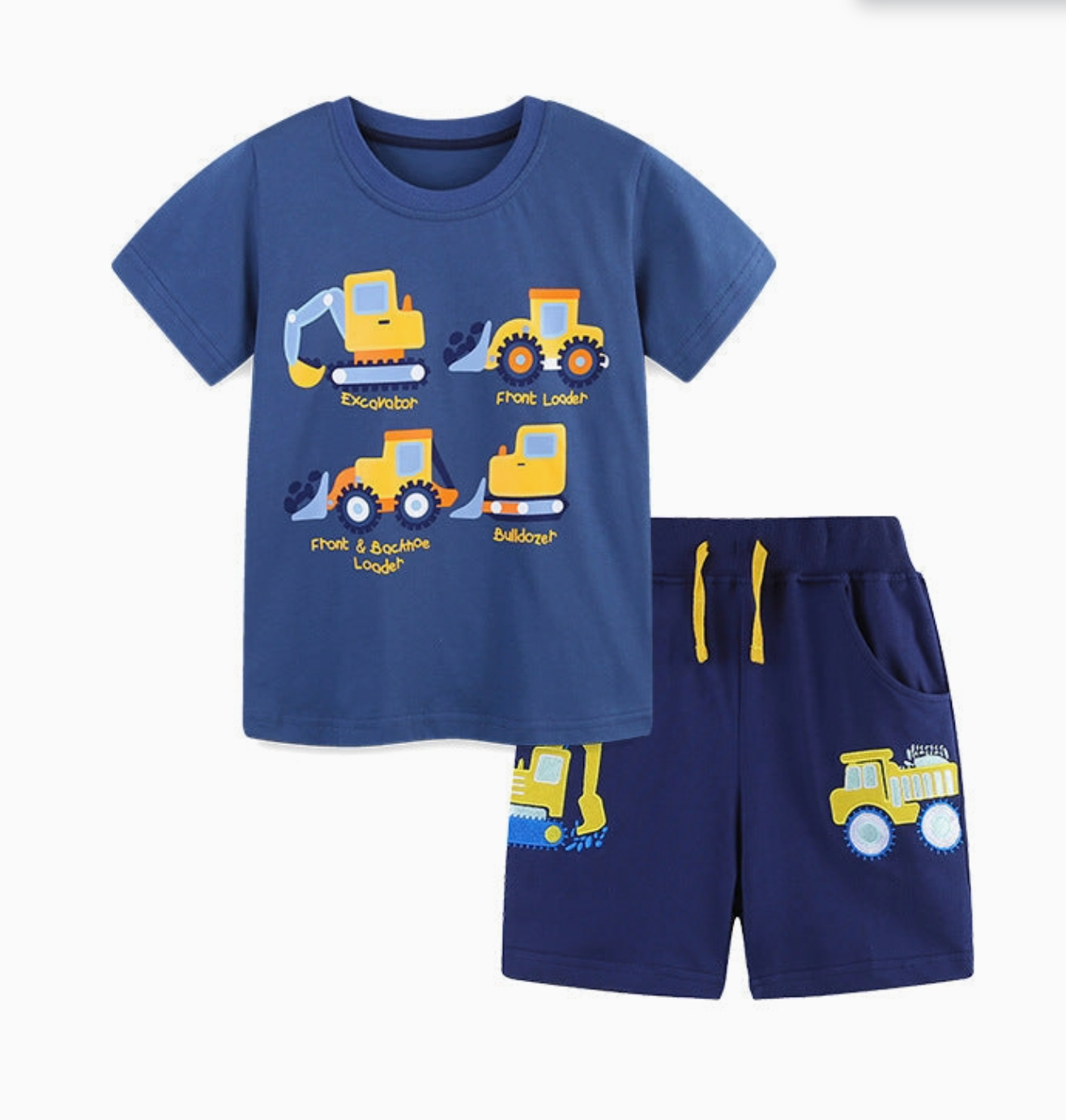 Navy Construction T-Shirt and Shorts Set (2T)