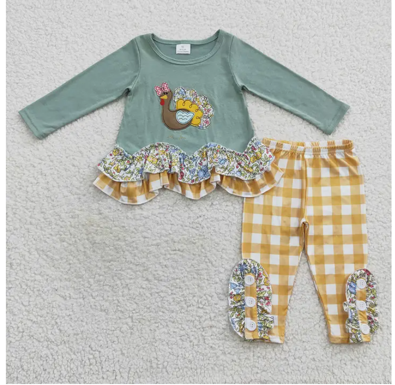 Baby Girl Thanksgiving Turkey Ruffle Set (12-18M)