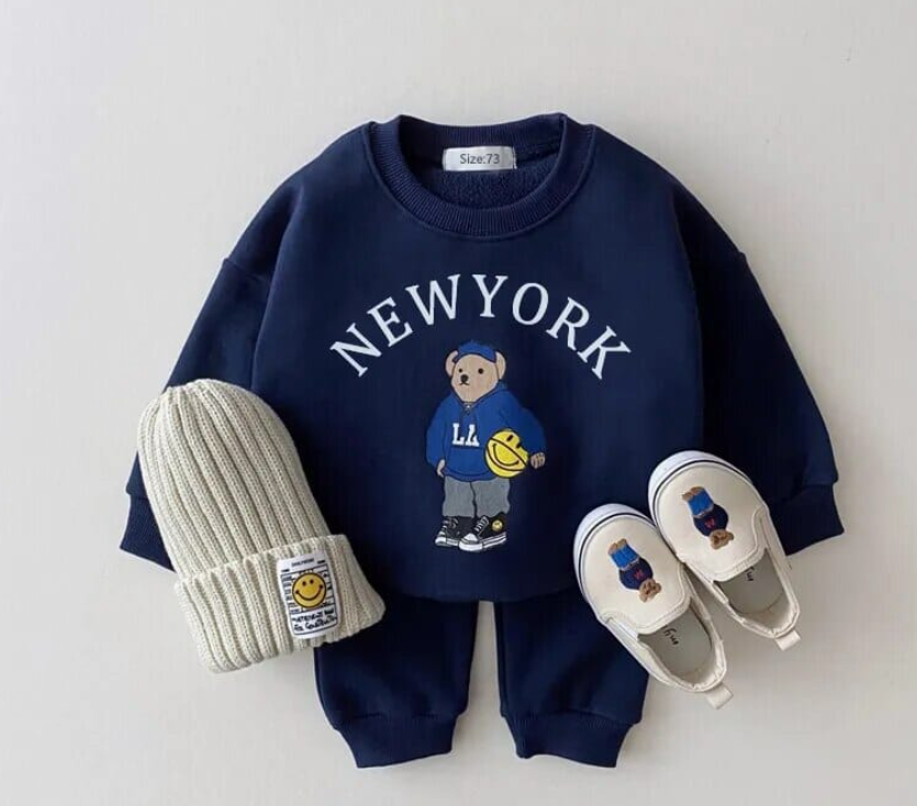 Baby Tracksuit Bear Set Navy (12-18M)