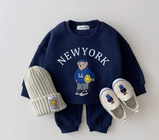 Baby Tracksuit Bear Set Navy (12-18M)