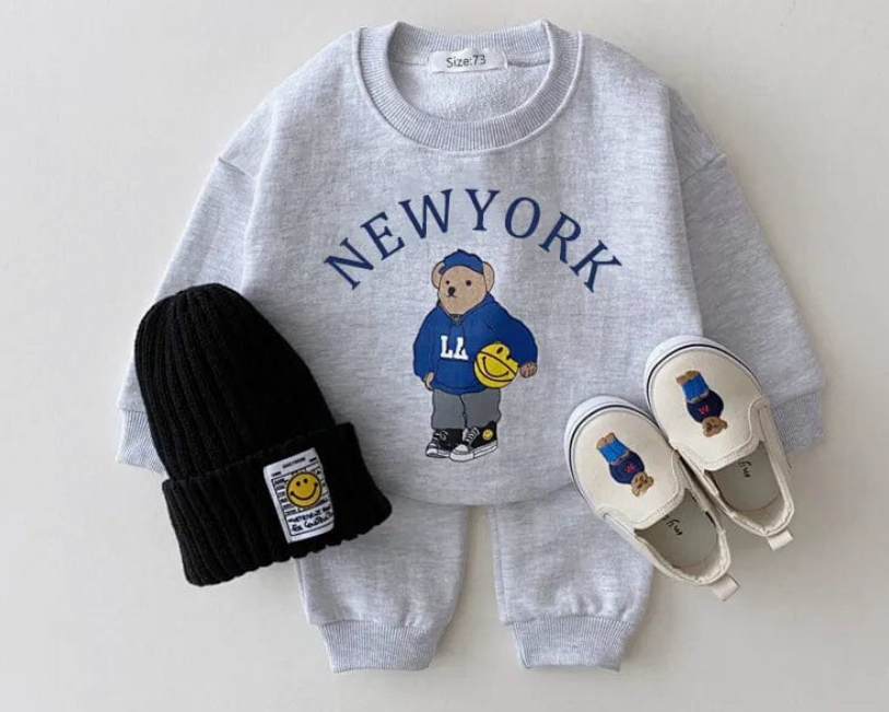 Baby Tracksuit Bear Set Gray (12-18M)