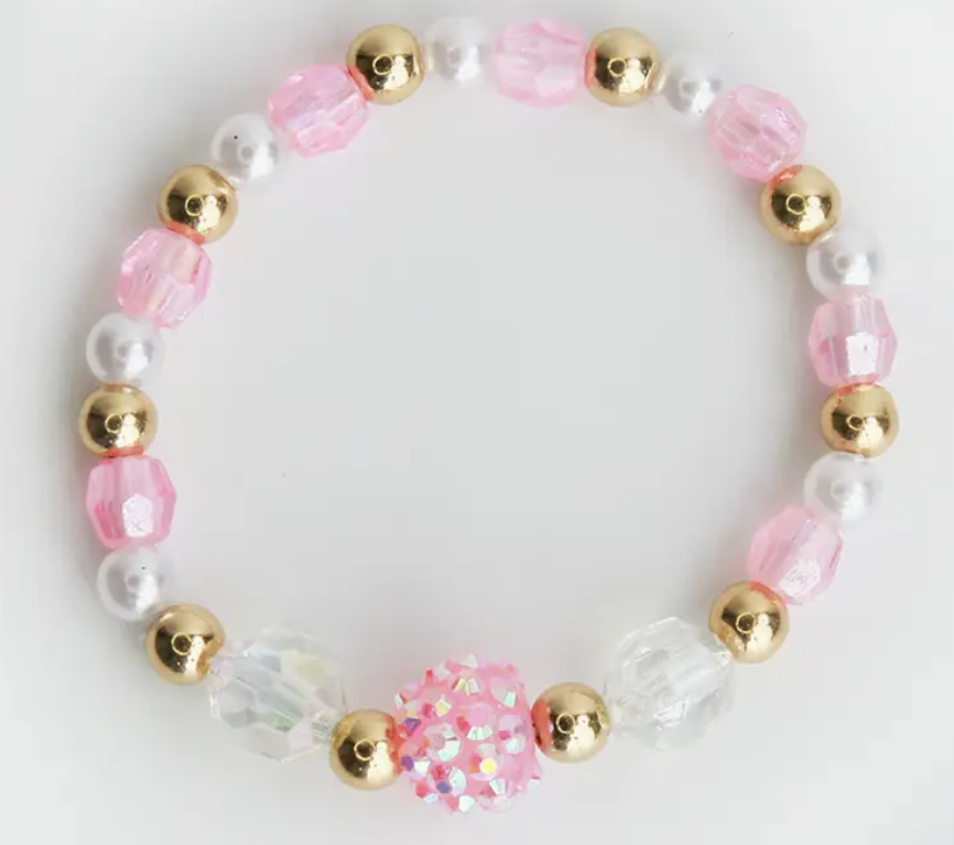 Pink and Gold Beaded Bracelet