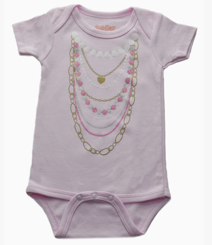Pink Necklace Onesie (0-6M)