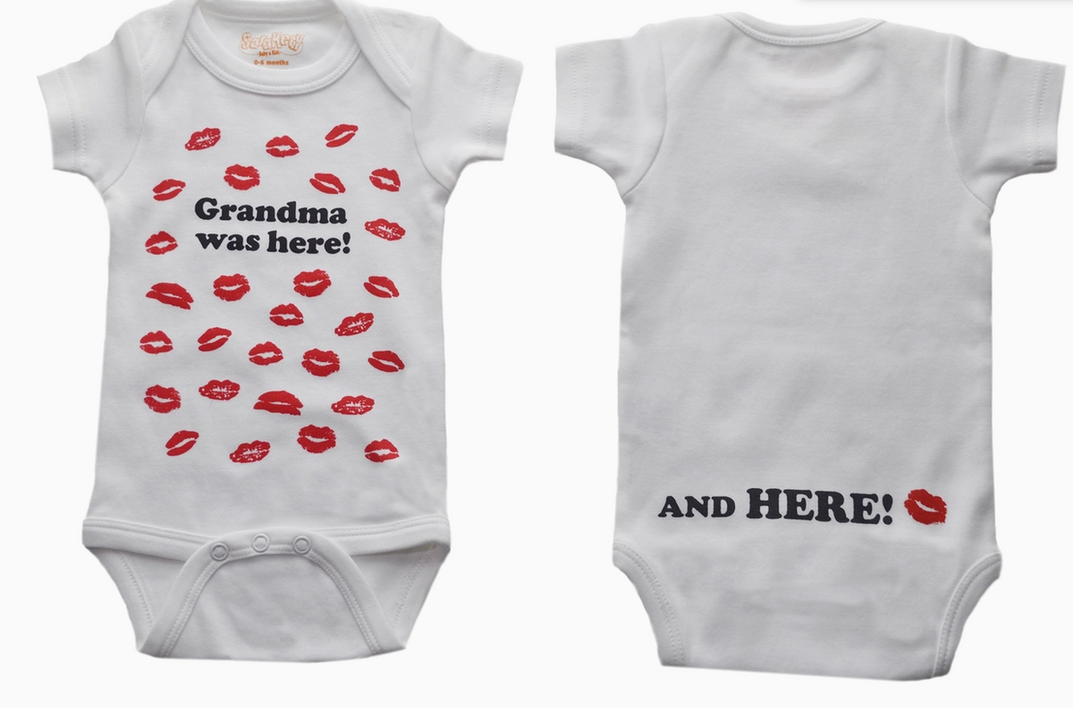 Grandma Was Here White Onesie (12-18M)