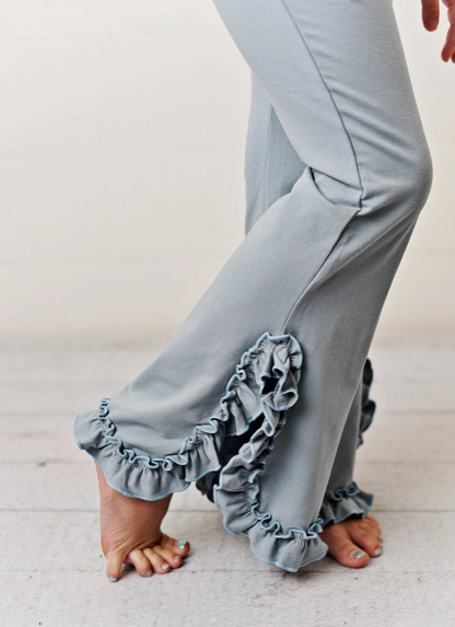 Blue Gray Hooded Ruffle Pocket Set (2)