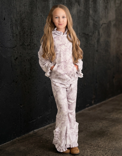 Light Gray Camo Hooded Ruffle Pocket Set (3/4)