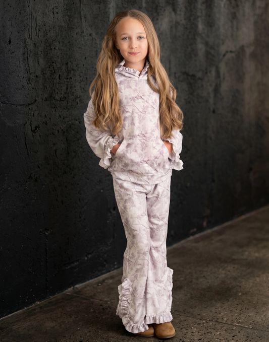 Light Gray Camo Hooded Ruffle Pocket Set (5/6)