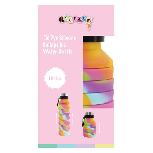 Collapsible Silicone Water Bottle Swirl Tie Dye